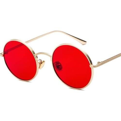 Metal Frame Round Frame Women Sunglasses Retro Punk Style Sunglasses Mens Personality Sunglasses