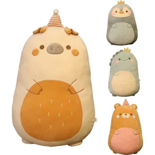 Soft Plush Doll with Zipper Home Decoration Stuffed Cartoon Animal Shape Doll Toy for Decoration