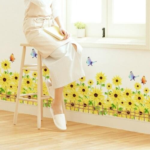 Plants Wall Stickers for Kids Room Bedroom Decor Living Room Skirting Line Wall Decoration Cartoon Wallpaper Nursery Stickers