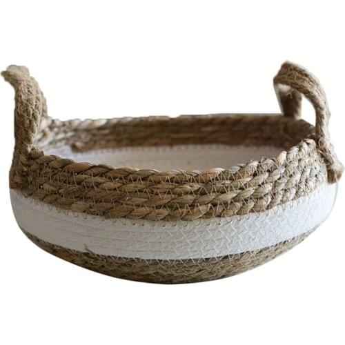 Wicker Basket Storage Bins Round Non-toxic Multi-purpose Household Gadgets Sundries Clothes Toy Organizing Rattan Handwoven