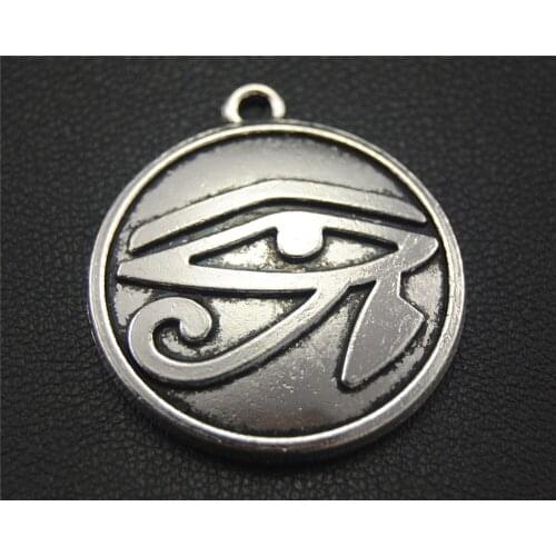 10pcs Silver Color Rah Egypt Eye Of Horus Charm Pendant DIY Necklace Bracelet Bangle Findings 18x24mm A1761