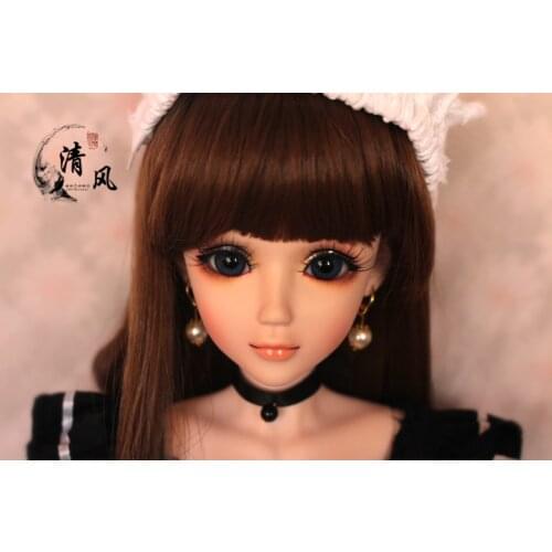 FULL SET Top quality pvc doll 1/3 girl bjd 60cm wig clothes shoes all included! night lolita reborn baby doll best Nico the maid