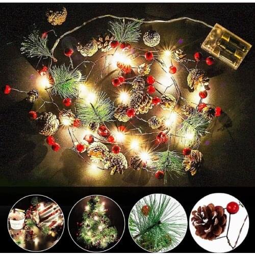 Christmas String Lights with Lights Battery Operated Fairy String Lights with Pine Cone Indoor Outdoor Holiday Party Decorations