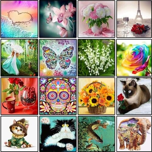 Flower Animal 5d Diy Poured Glue Diamond Painting Diamond Mosaic Diamond Embroidery Diamond Painting Cross Stitch Home Decor Art