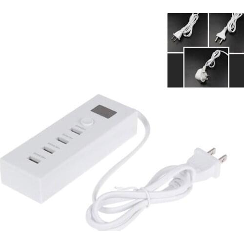 US/UK/EU Plug 4 Port USB Hub AC Wall Charging Station Mat Fast Charging 5V 0.5A / 1A / 2A Power Adapter LED Quick Charger