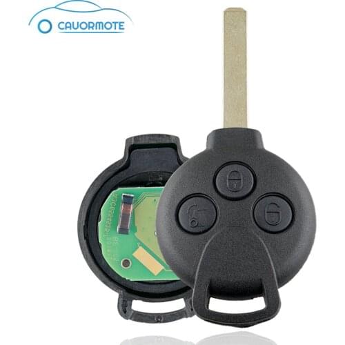 Replacement Smart Remote Key For Mercedes-Benz Smart Fortwo 451 2007 to 2013 Uncut Key Blade 3 Buttons 433.92MHZ Car Key Fob