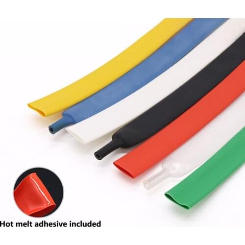 12.7mm Heatshrink Tube Heat Shrink Tubing Wire Sleeves Wrap Waterproof 3:1 Ratio Glue Lined Black/Red/Transparent/White/Blue