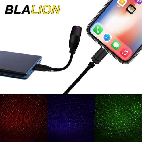 USB Star Night Light Projector Car Auto Roof Galaxy Interior Car Lights Adjustable Romantic Starlight Projector for Game Rooms