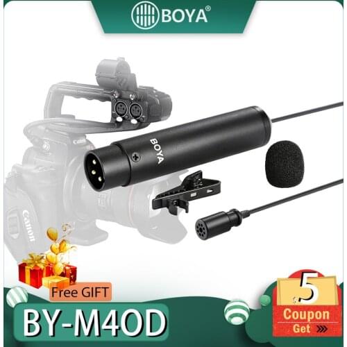 BOYA BY-M4OD by m4od Omni-Directional Lavalier Microphone for Sony Panasonic Camcorder ZOOM H4n H5 H6