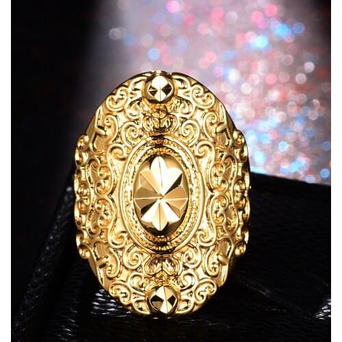 Wando Jewelry Gold Color Islam Ring for Unisex Charm Party Jewelry African/Ethiopian/ Arab Items Islamic ornaments