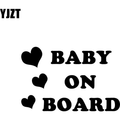 YJZT 15.7X10.3CM BABY ON BOARD Cartoon Warning Car Sticker Whole Body Window Decoration Decals C25-0057