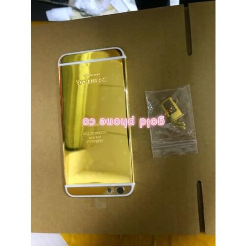New 100% Perfect Quality 24k Mirror Gold Chassis Back Cover for phone 6 6s ZG CO Battery Door Housing Middle Frame with Buttons