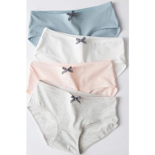 2020 Women Cotton Panties Summer Ladies Solid Colors Underwear Breathable Lingerie Plus Size 2XL WDC5979