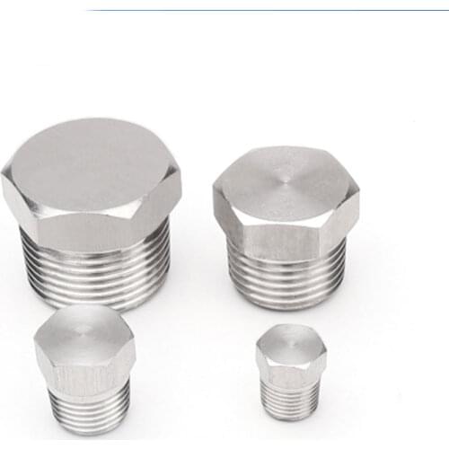 1/8" 1/4" 3/8" 1/2" 3/4" 1" 1-1/4" 1-1/2" 2" BSP NPT Male 304 Stainless Steel Countersunk End Plug With Hex Head