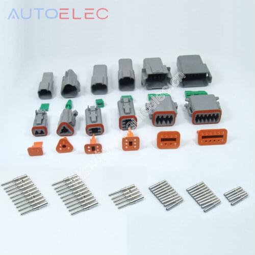 6 models Deutsch DT06/DT04 2/3/4/6/8/12Pin each 1pair waterproof Wire Connector solid Crimper terminals for MSD Crane