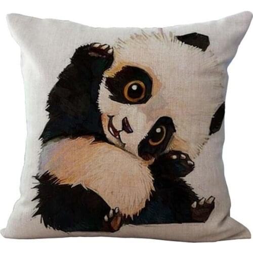 1 Pc Little Cute Panda Design Pillowcase Panda Pillow Case 45X45CM Square Pandas Pillow Cover For Home A1005