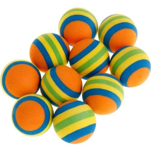 10Pcs/Set Rainbow Ball Pet Toys EVA Soft Interactive Cat Dog Puppy Kitten Play Funny Colorful Gifts Chew Balls Pets Products