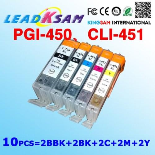 10x compatible ink cartridge PGI450 CLI451 PGI 450 PGI-450 replace for Canon PIXMA MG5440 MG6440 MG5640 MG5540 MG6640