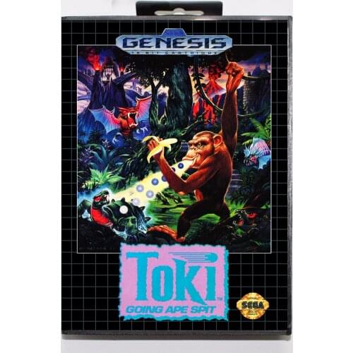 16 bit Sega MD game Cartridge with Retail box - Toki Going Ape Spit game card for Megadrive for Genesis system