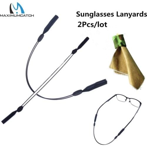 Maximumcatch 2pcs Sunglasses Lanyard Elastic Sport adjustable String for Spectacles and Mobile Sunglasses Lens Cleaner