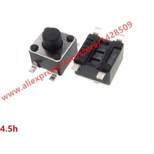 200pcs/lot mini switch 4.5x4.5*4.5mm Panel PCB Momentary Tactile Tact Mini Push Button Switch SMT 4pin