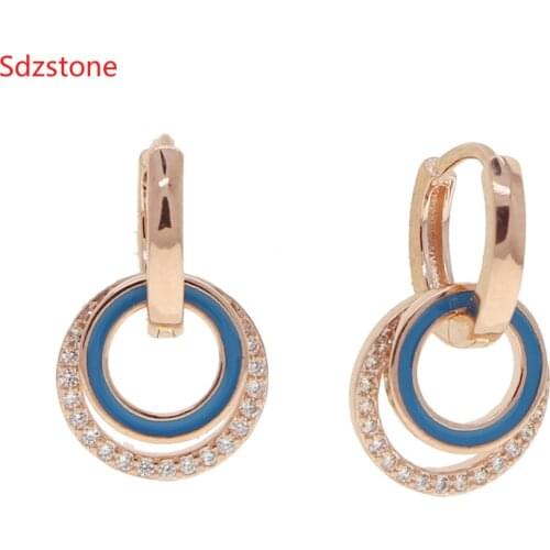 2021 Trendy Crystal Enamel Women Dangle Round Earrings Sweet Simple Dot Charm Earrings Fashion Christmas New Earrings For Women