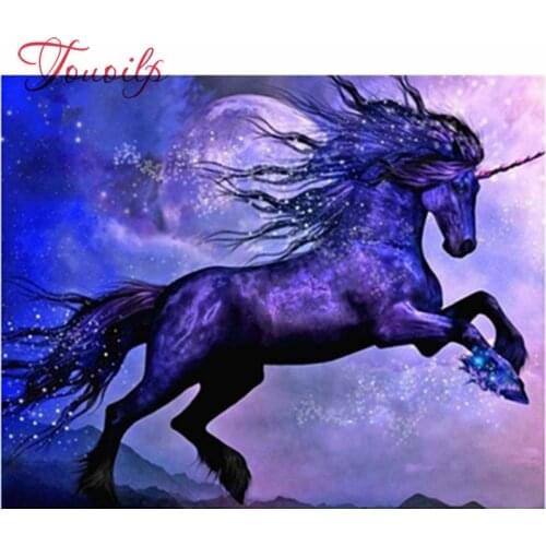 Diamant broderie violet licorne cadeau ensembles carrés complets diamant peinture point de croix image de strass couture