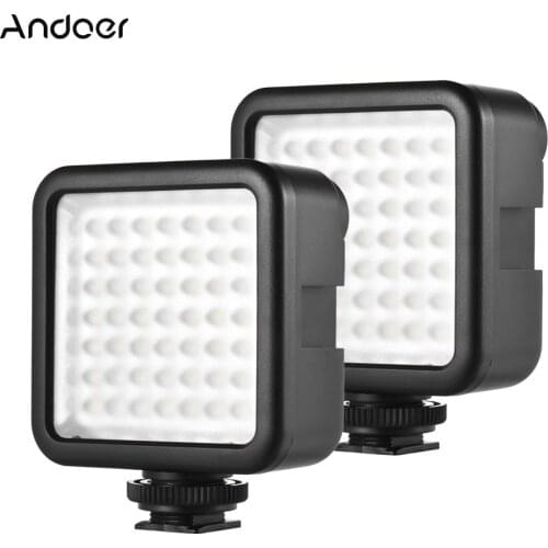 Andoer W49 2pcs Mini LED Panel Light Lamp Camera Camcorder LED light 5.5W 6000K Video Lighting for Canon Nikon Sony A7 DSL