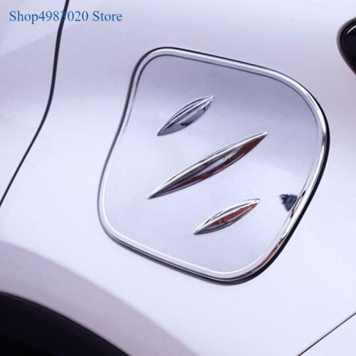 Auto Sticker ABS Caron Fiber Chrome Gas Tank Oil Cover Trims Frame For Toyota CHR CH-R C-HR 2016 2017 2018 2019 Accessories