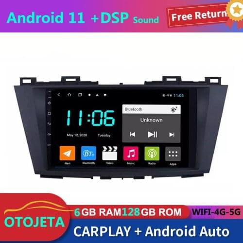 For Mazda 5 2011 2012 2013 Car Radio Stereo GPS Navigator 128GB Rom Autoradio 2Din Android 11 Bluetooth Multimedia Player