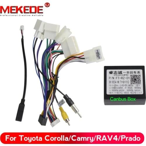 MEKEDE Car 16-pin Android Wire Harness Power Cable Adapter With Canbus For Toyota Corolla/Camry/RAV4/Prado/Crown/Reiz