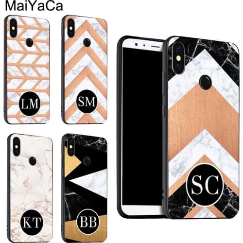 PERSONALISED GOLD MARBLE Initials For POCO X3 F2 Case For Redmi Note 9 Pro 8 7 8T 9S 9A 9C For Mi Note 10 Lite 9T A3 Coque