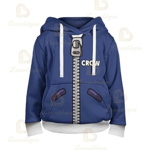 3T To 16T Childrens Sweatshirt 3D Game Stars Crow Hoodie Anime Hoodie Sweatshirts