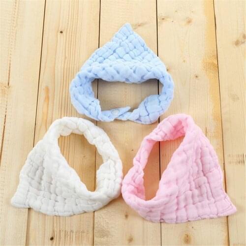 Unisex Baby Products Cotton baby bibs Saliva Towel Six Layers Of Pleated Washed Solid Color Bib Triangle Infant Burp Cloths