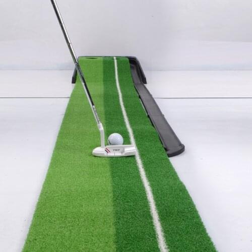Golf Putting Trainer Green Practice Mat Gift Home Exercise Quarantine Training Aids 2.5m 3m Turf Optional Return Lane Baffle