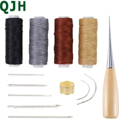 QJH Leather sewing tools leather needle sewing cone wax thread thimble leather processing tools shoemaker canvas repair tool kit
