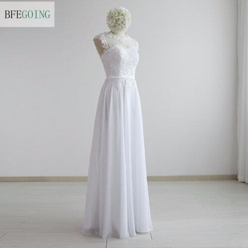 Ivory Lace Chiffon Sleeveless Floor-Length A-Line Mother Of The Bride Dress Wedding Party Custom Made