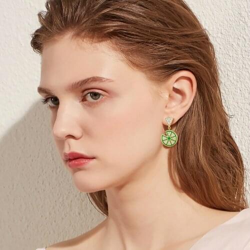 Lemon Design Pendant Fashion Summer Fruit Earring Jewelry for Sweet Girls and Teenagers Gifts