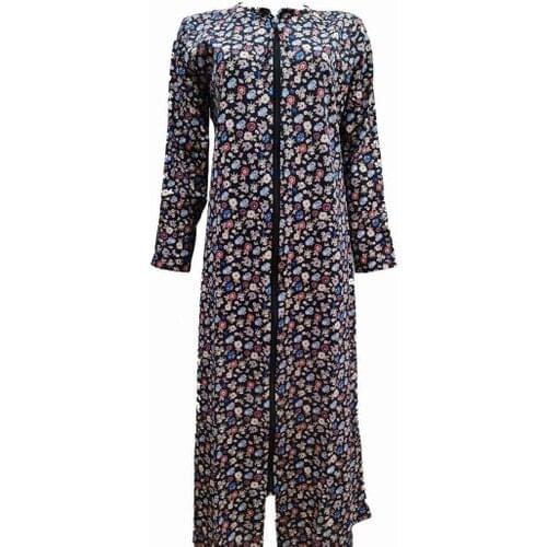 Prayer Gown Zipper Combed Cotton Flower Pattern Women Clothing Muslim fashion Women Prayer Gown