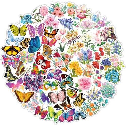 Animal Stickers for Childrens Toy 160 Pcs Mix Cute Nature Flower Colorful Butterfly Waterproof Sticker On Laptop Car Skateboard