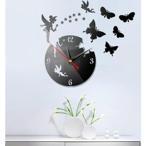 Wall Clock Home 3D Three-dimensional Decoration Bell Acrylic Digital Mirror Wall Wall Hanging Clock Home Decor Wall Clock
