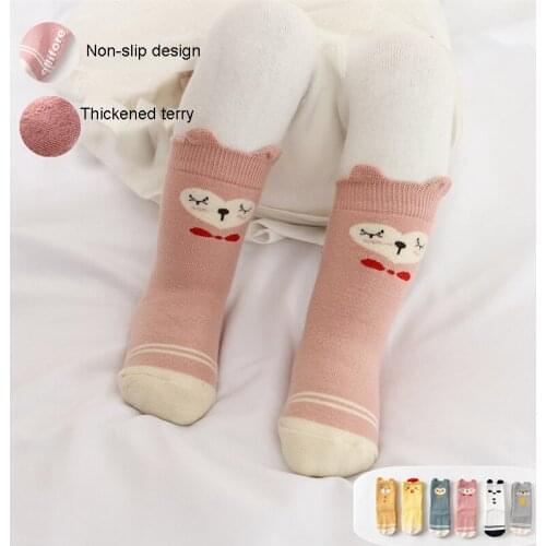 Spring Autumn Winter Baby Socks Boys Girls Infant Toddler Cotton Socks Anti Slip Cute Cartoon Animal Non-Slip Floor Wear 0-2Y
