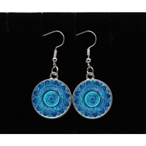 New Fashion Charm Mandala Art Figure Earrings Yoga Om Symbol Buddhist Zen Earrings Women