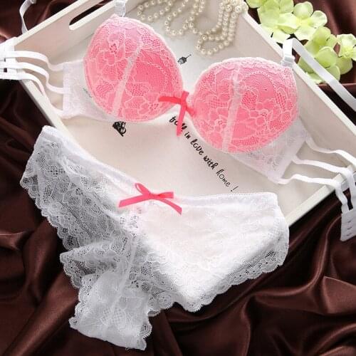 2021 The French Original New Sexy Lace Gather Under The Thin Thick Black Cup Sexy Adjustable Underwear Bra Set