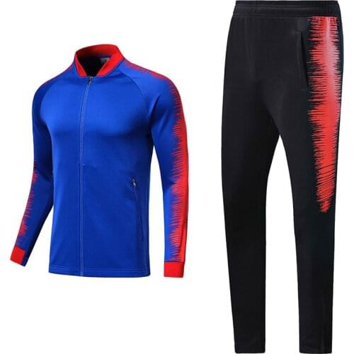 Autumn winter Soccer Jerseys Sets Survetement Football Kits Men youth Running Jackets Sports Training Tracksuit Uniforms Suit