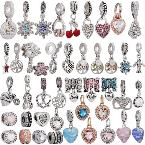 Snowflake And Love Pendant PAN Pendants 45 Styles, Used To Make Branded Ladies Bracelets And Necklaces DIY Fine Bracelet Gifts