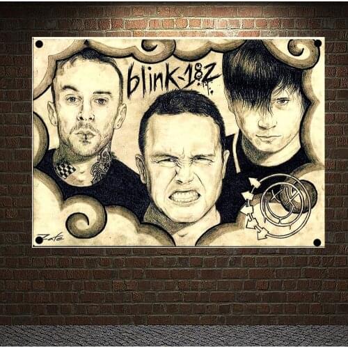 Rock Band Posters Banners & Flags Hip hop\Jazz\Reggae\Heavy Metal Music Poster Tapestry Hanging Painting Background Decor Cloth