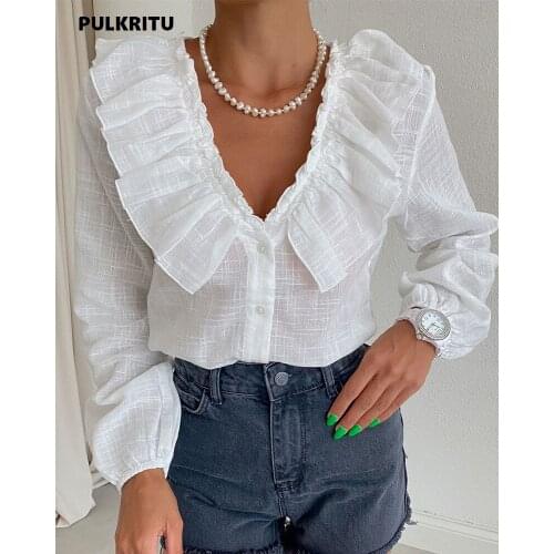 Белые блузки Pulkritu China At AliExpress