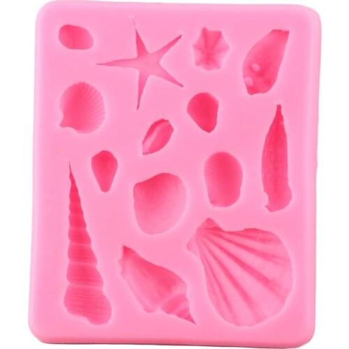 Shell Starfish Conch Silicone Molds DIY Party Cupcake Topper Fondant Cake Decorating Tools Candy Clay Chocolate Gumpaste Moulds