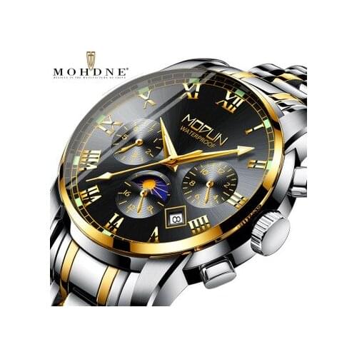 MOHDNE Top Luxury Brands Mens Wrist Watch Business Multifunctional Clock Male Automatic Mechanical Watches Relogio Masculino